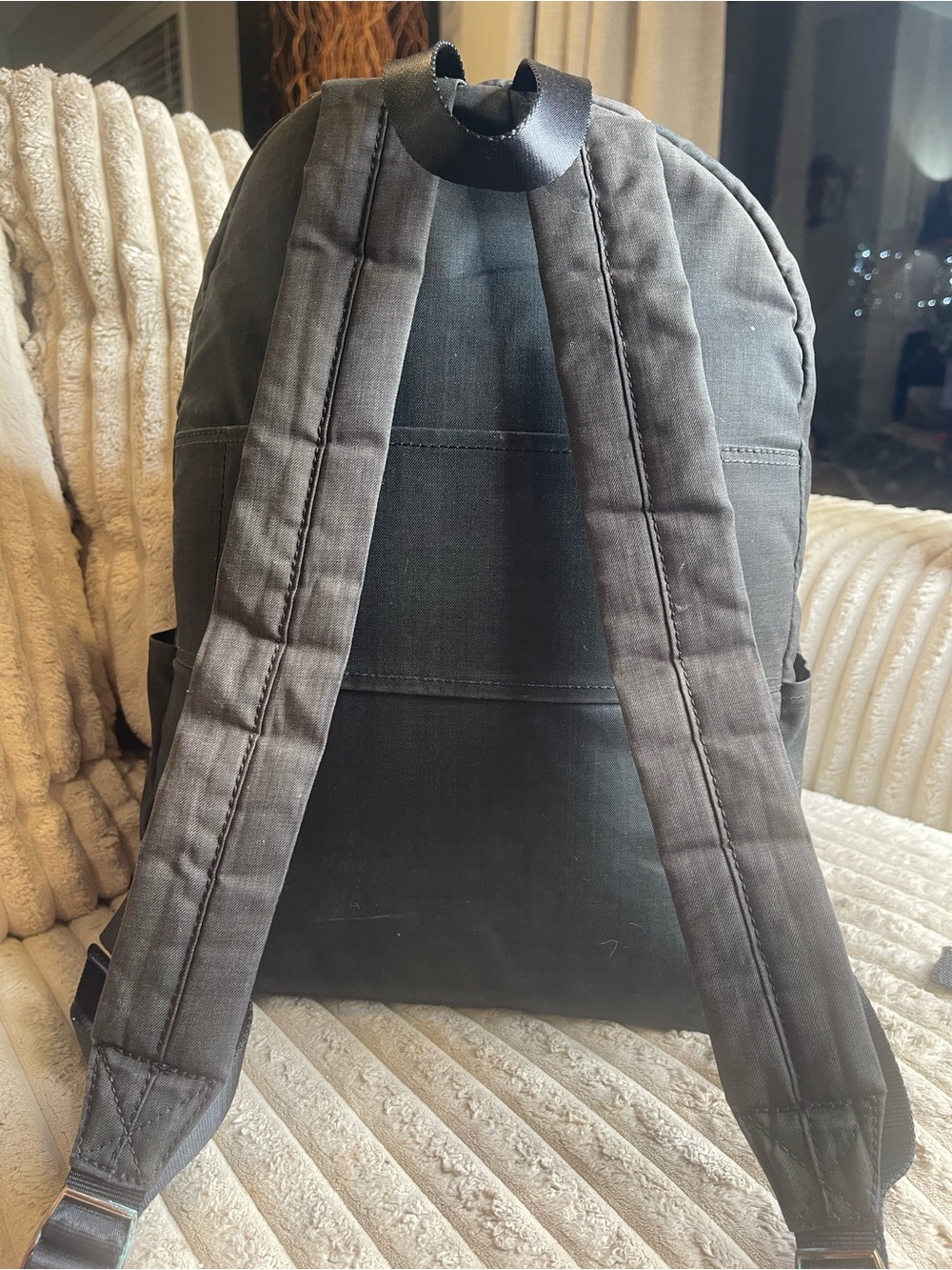 Kipling Large Black Nylon Backpack Laptop School Travel Bag - Picture 4 of 8